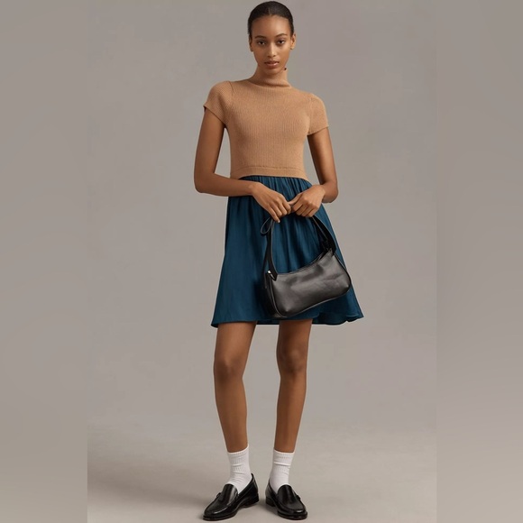 NWT! Anthro The Thea Twofer Sweater Dress: Short-Sleeve Mini Edition - 2X🟤 - Picture 2 of 8